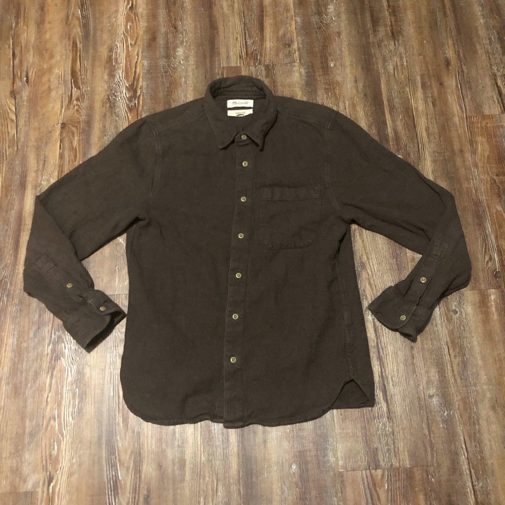 Madewell Shirt Men's Small Sunday Flannel Perfect Fit Button Down Rusty Brown
